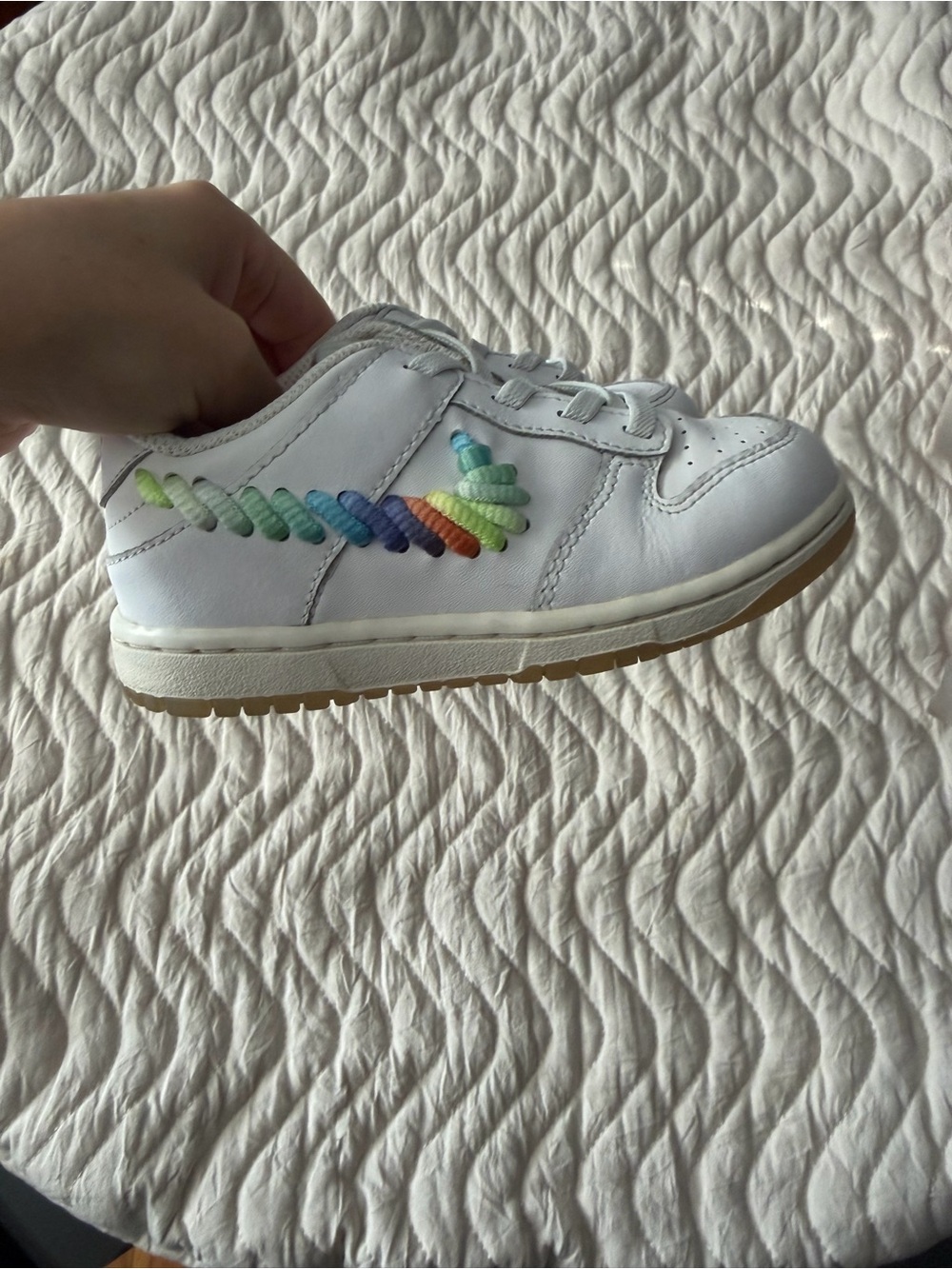 Nike Dunk Low SE 'Rainbow Lace Swoosh' size 9c